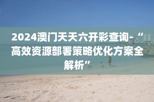 2024澳门天天六开彩查询-“高效资源部署策略优化方案全解析”
