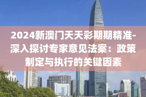 2024新澳门天天彩期期精准-深入探讨专家意见法案：政策制定与执行的关键因素