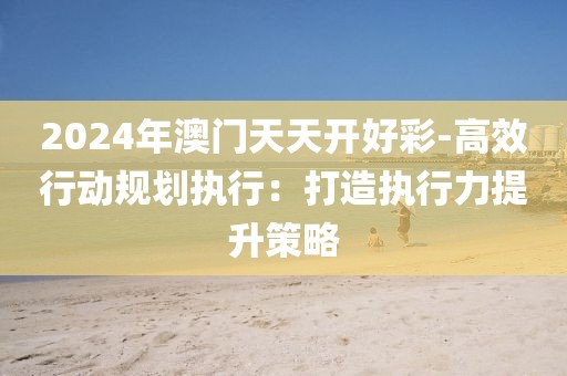 2024年澳门天天开好彩-高效行动规划执行：打造执行力提升策略