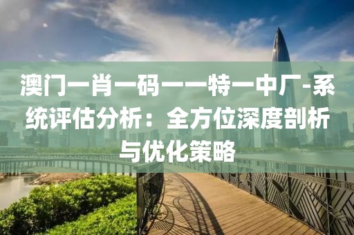 澳门一肖一码一一特一中厂-系统评估分析：全方位深度剖析与优化策略