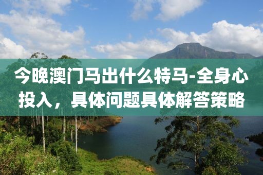今晚澳门马出什么特马-全身心投入，具体问题具体解答策略