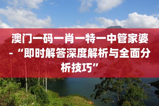 澳门一码一肖一特一中管家婆-“即时解答深度解析与全面分析技巧”