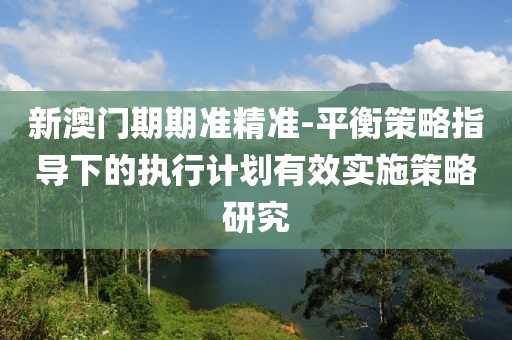 新澳门期期准精准-平衡策略指导下的执行计划有效实施策略研究