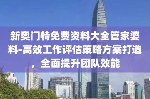 新奥门特免费资料大全管家婆料-高效工作评估策略方案打造，全面提升团队效能