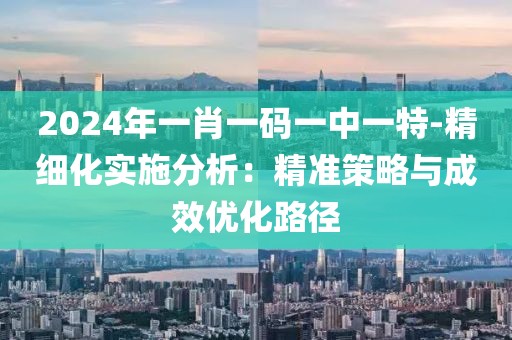 2024年一肖一码一中一特-精细化实施分析：精准策略与成效优化路径