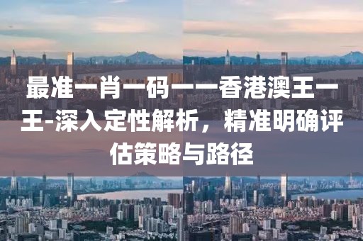 最准一肖一码一一香港澳王一王-深入定性解析，精准明确评估策略与路径