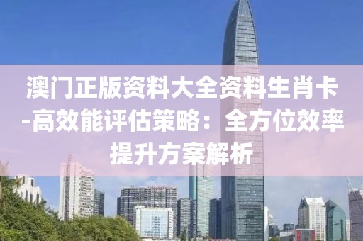 澳门正版资料大全资料生肖卡-高效能评估策略：全方位效率提升方案解析