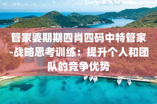 管家婆期期四肖四码中特管家-战略思考训练：提升个人和团队的竞争优势