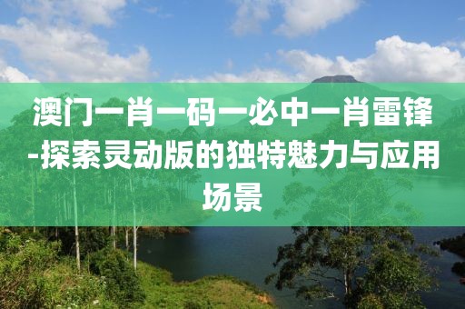 澳门一肖一码一必中一肖雷锋-探索灵动版的独特魅力与应用场景