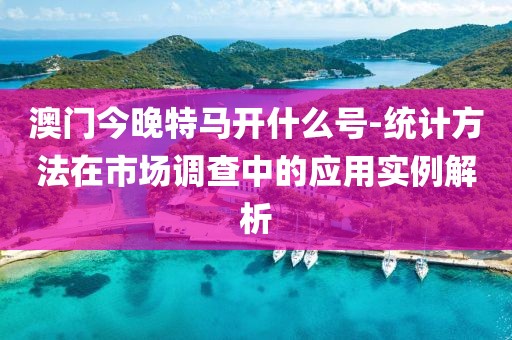 澳门今晚特马开什么号-统计方法在市场调查中的应用实例解析