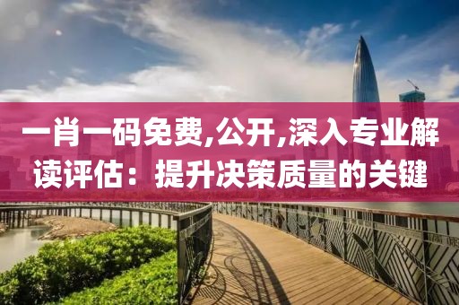 一肖一码免费,公开,深入专业解读评估：提升决策质量的关键
