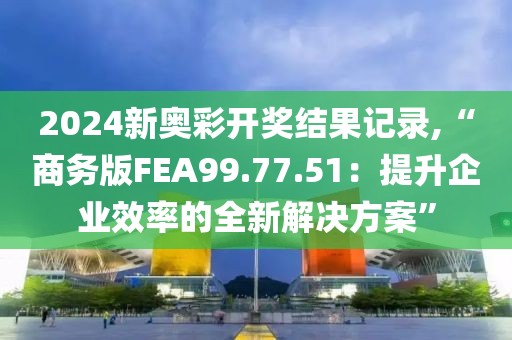 2024新奥彩开奖结果记录,“商务版FEA99.77.51：提升企业效率的全新解决方案”