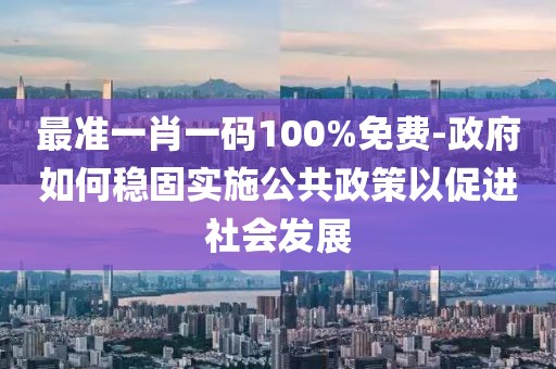 最准一肖一码100%免费-政府如何稳固实施公共政策以促进社会发展