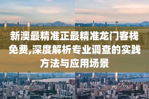 新澳最精准正最精准龙门客栈免费,深度解析专业调查的实践方法与应用场景