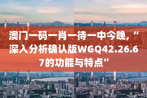 澳门一码一肖一待一中今晚,“深入分析确认版WGQ42.26.67的功能与特点”