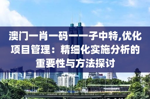 澳门一肖一码一一子中特,优化项目管理：精细化实施分析的重要性与方法探讨