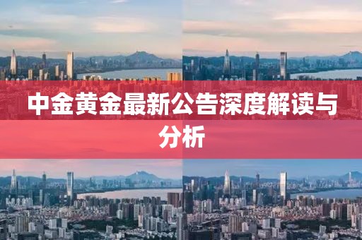 中金黄金最新公告深度解读与分析