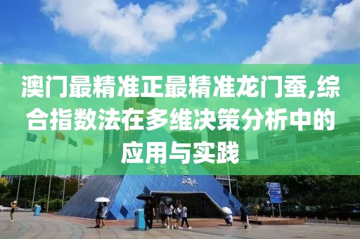 澳门最精准正最精准龙门蚕,综合指数法在多维决策分析中的应用与实践
