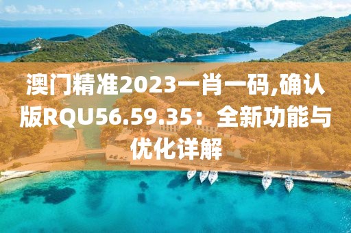 澳门精准2023一肖一码,确认版RQU56.59.35：全新功能与优化详解