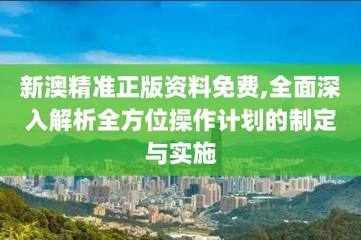 新澳精准正版资料免费,全面深入解析全方位操作计划的制定与实施