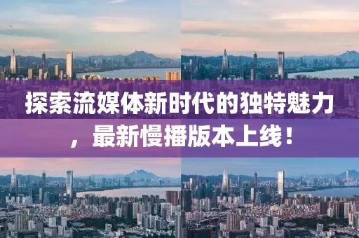 探索流媒体新时代的独特魅力，最新慢播版本上线！