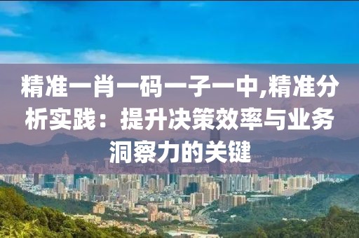 精准一肖一码一子一中,精准分析实践：提升决策效率与业务洞察力的关键