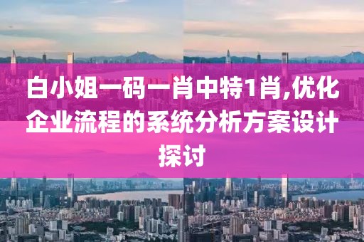 白小姐一码一肖中特1肖,优化企业流程的系统分析方案设计探讨