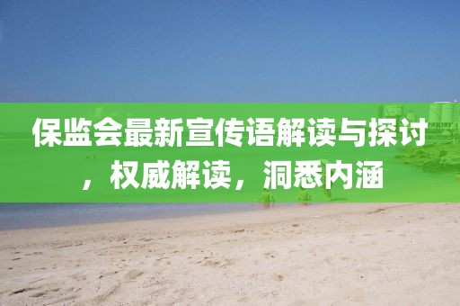保监会最新宣传语解读与探讨，权威解读，洞悉内涵