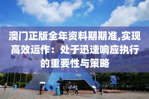 澳门正版全年资料期期准,实现高效运作：处于迅速响应执行的重要性与策略