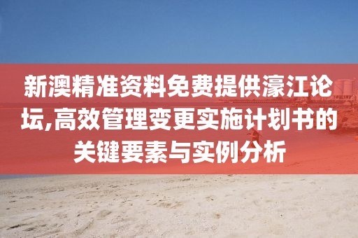 新澳精准资料免费提供濠江论坛,高效管理变更实施计划书的关键要素与实例分析
