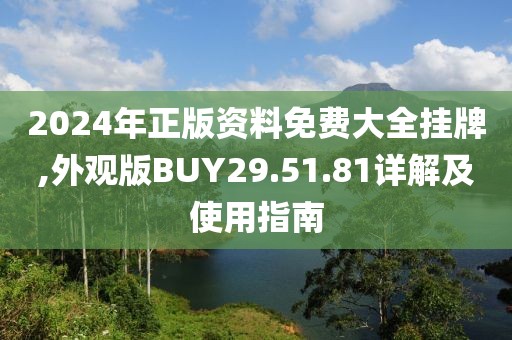 2024年正版资料免费大全挂牌,外观版BUY29.51.81详解及使用指南