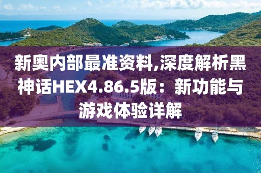 新奥内部最准资料,深度解析黑神话HEX4.86.5版：新功能与游戏体验详解