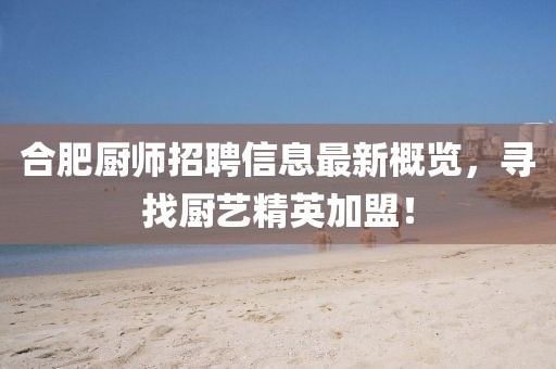 合肥厨师招聘信息最新概览，寻找厨艺精英加盟！