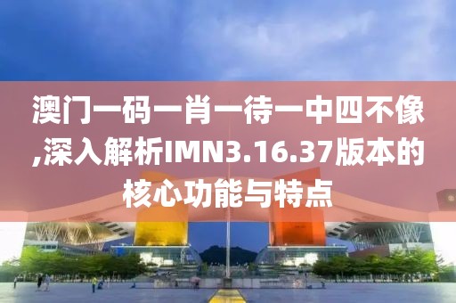 澳门一码一肖一待一中四不像,深入解析IMN3.16.37版本的核心功能与特点