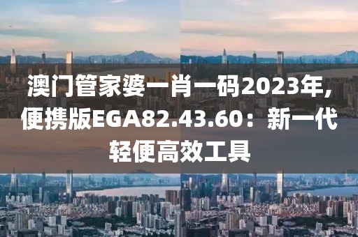澳门管家婆一肖一码2023年,便携版EGA82.43.60：新一代轻便高效工具