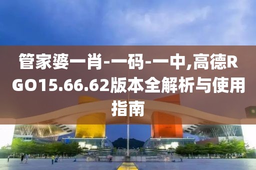 管家婆一肖-一码-一中,高德RGO15.66.62版本全解析与使用指南