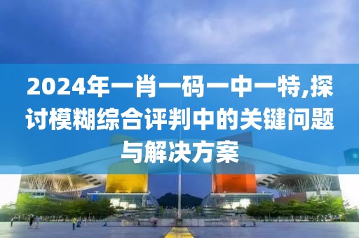 2024年一肖一码一中一特,探讨模糊综合评判中的关键问题与解决方案