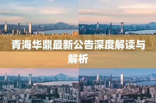 青海华鼎最新公告深度解读与解析