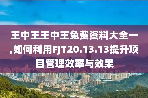 王中王王中王免费资料大全一,如何利用FJT20.13.13提升项目管理效率与效果