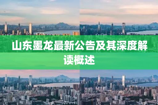 山东墨龙最新公告及其深度解读概述