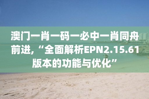 澳门一肖一码一必中一肖同舟前进,“全面解析EPN2.15.61版本的功能与优化”