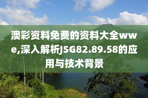 澳彩资料免费的资料大全wwe,深入解析JSG82.89.58的应用与技术背景