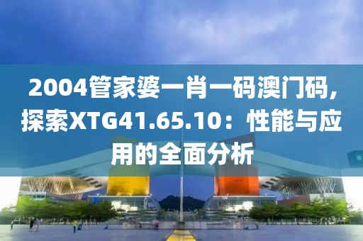 2004管家婆一肖一码澳门码,探索XTG41.65.10：性能与应用的全面分析