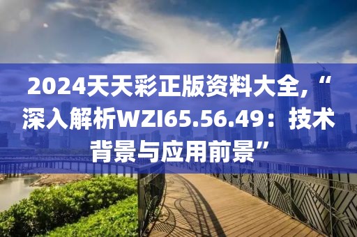 2024天天彩正版资料大全,“深入解析WZI65.56.49：技术背景与应用前景”