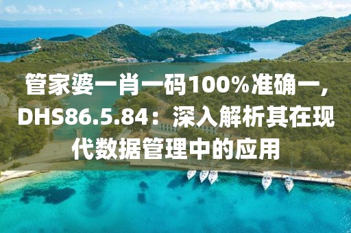管家婆一肖一码100%准确一,DHS86.5.84：深入解析其在现代数据管理中的应用