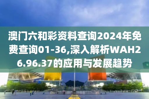 澳门六和彩资料查询2024年免费查询01-36,深入解析WAH26.96.37的应用与发展趋势