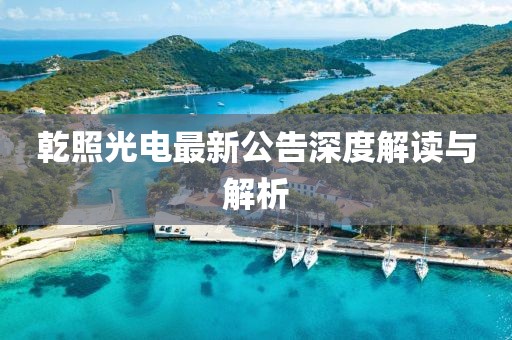 乾照光电最新公告深度解读与解析