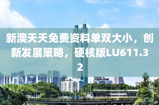 新澳天天免费资料单双大小，创新发展策略，硬核版LU611.32