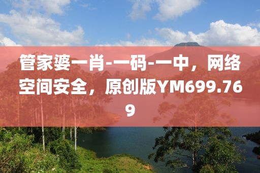 管家婆一肖-一码-一中，网络空间安全，原创版YM699.769