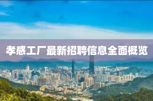 孝感工厂最新招聘信息全面概览
